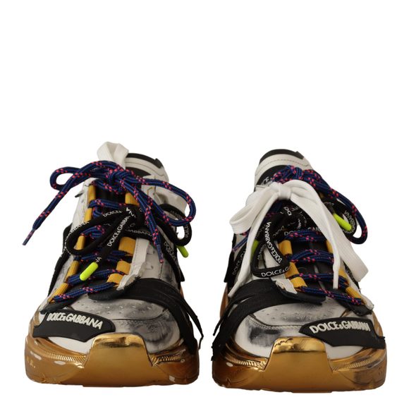 Dolce & Gabbana Multicolor Gold Leather Daymaster Sneakers - Picture 5 of 6